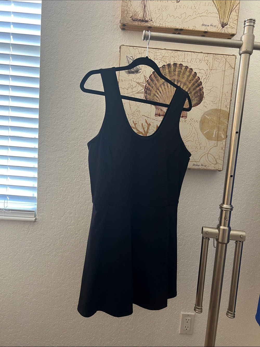 Xersion Black Scoop-Neck A-Line Tennis Dress